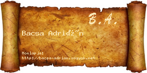 Bacsa Adrián névjegykártya