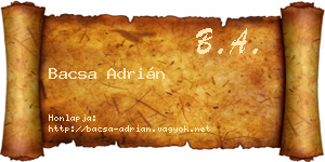 Bacsa Adrián névjegykártya